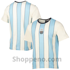 Shoppeno™ Argentina National Team Sport Design Sweden Relaxed T-Shirt – Cream/Light Blue