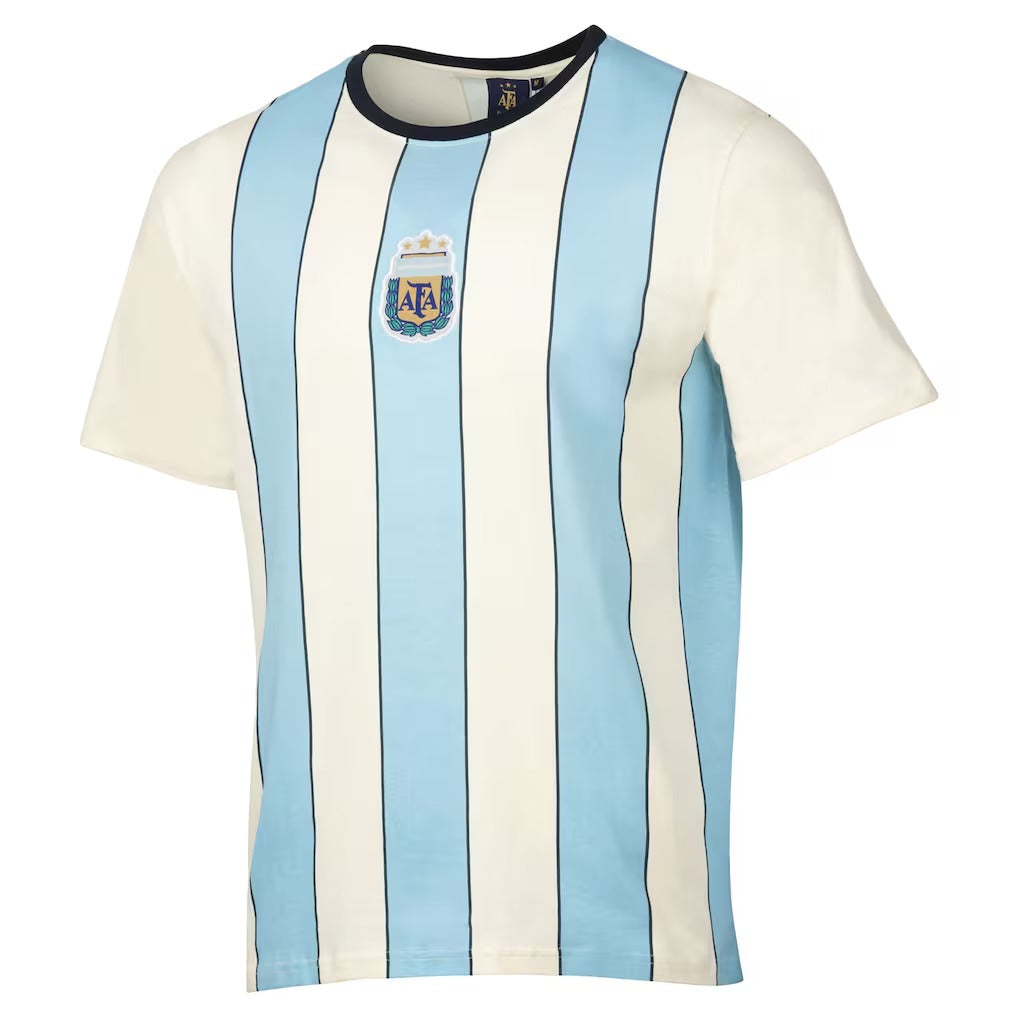 Shoppeno™ Argentina National Team Sport Design Sweden Relaxed T-Shirt – Cream/Light Blue