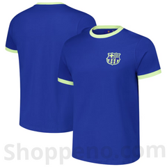 Shoppeno™ Barcelona Goal Line Ringer Sport Design Sweden T-Shirt – Royal