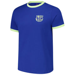 Shoppeno™ Barcelona Goal Line Ringer Sport Design Sweden T-Shirt – Royal