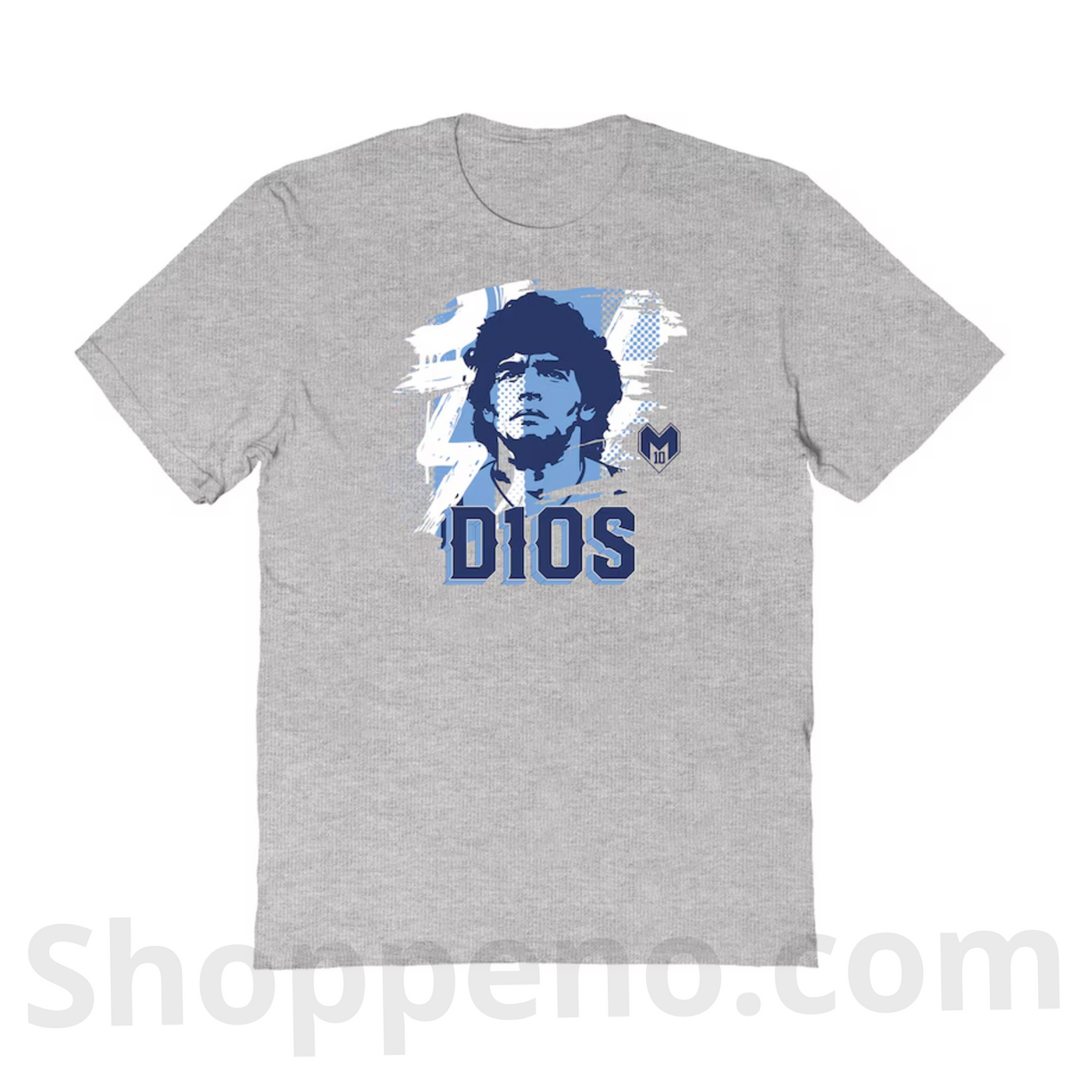 Shoppeno™ Diego Maradona Argentina National Team  D10S T-Shirt – Gray