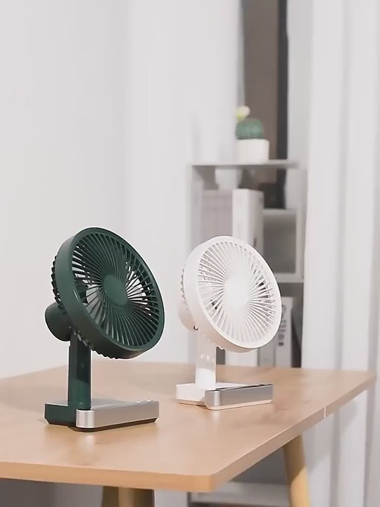 USB Rechargeable Oscillating Desk Fan 4 Speed Settings 5000mAh Table Fan