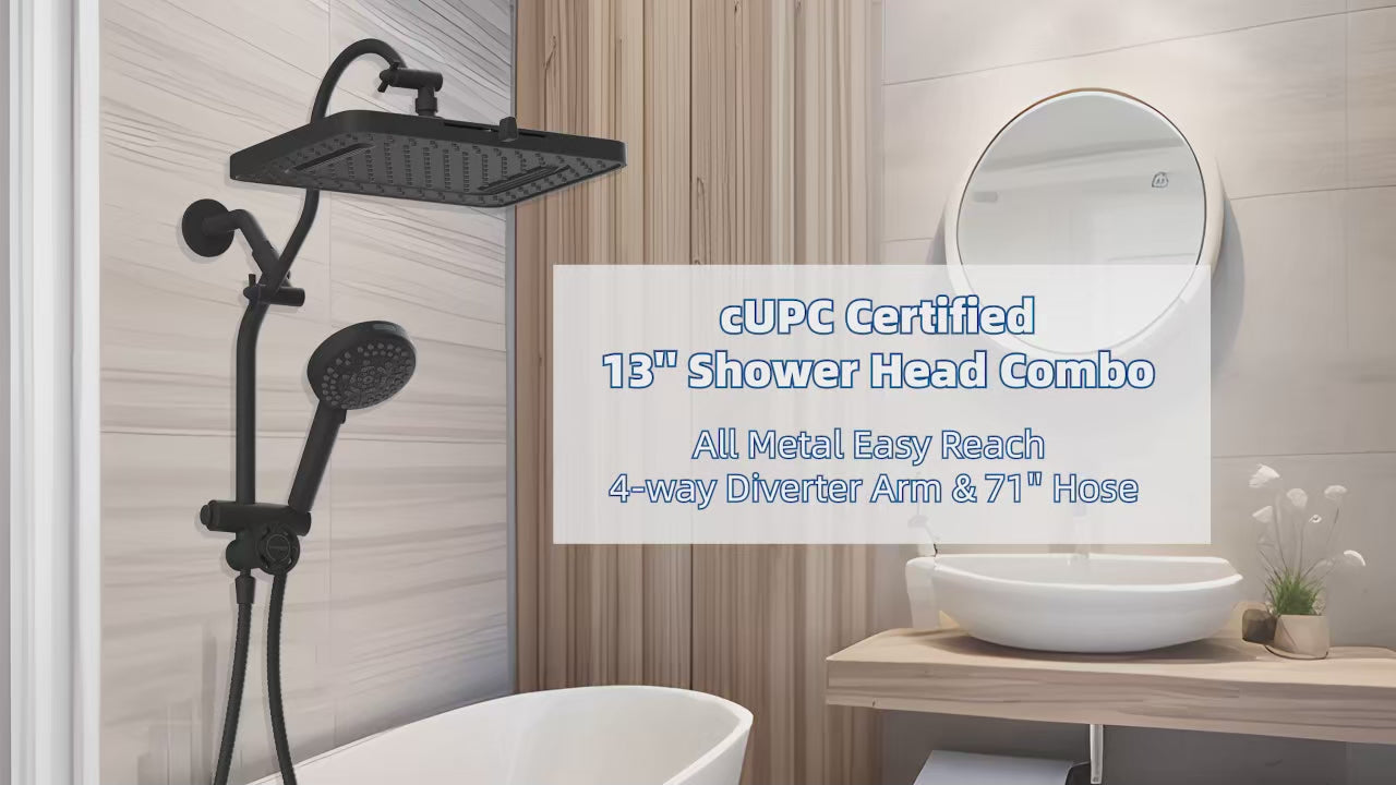 Rainfall Shower Heads with Handheld Combo 13-Inch High Pressure