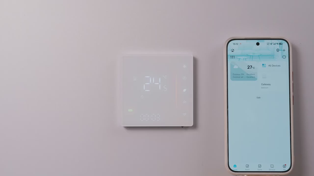 Zigbee Thermostat Room Temperature Controller for Water/Electric Floor Heating Gas Boiler with Humidity Sensor | 5A16A