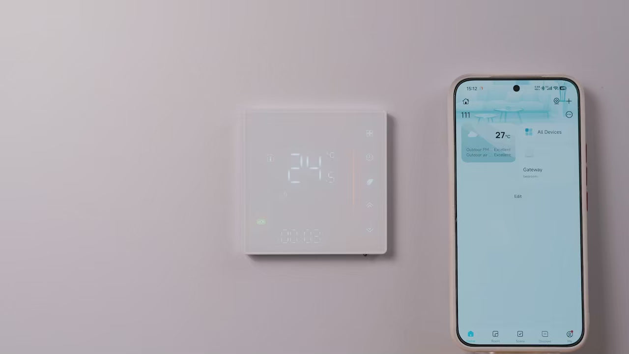 Zigbee Thermostat Room Temperature Controller for Water/Electric Floor Heating Gas Boiler with Humidity Sensor | 5A16A