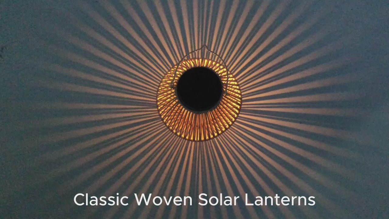 Solar Lantern Outdoor Waterproof Hanging Woven Boho Lamp Light for Garden Yard | XM-JGD-BT