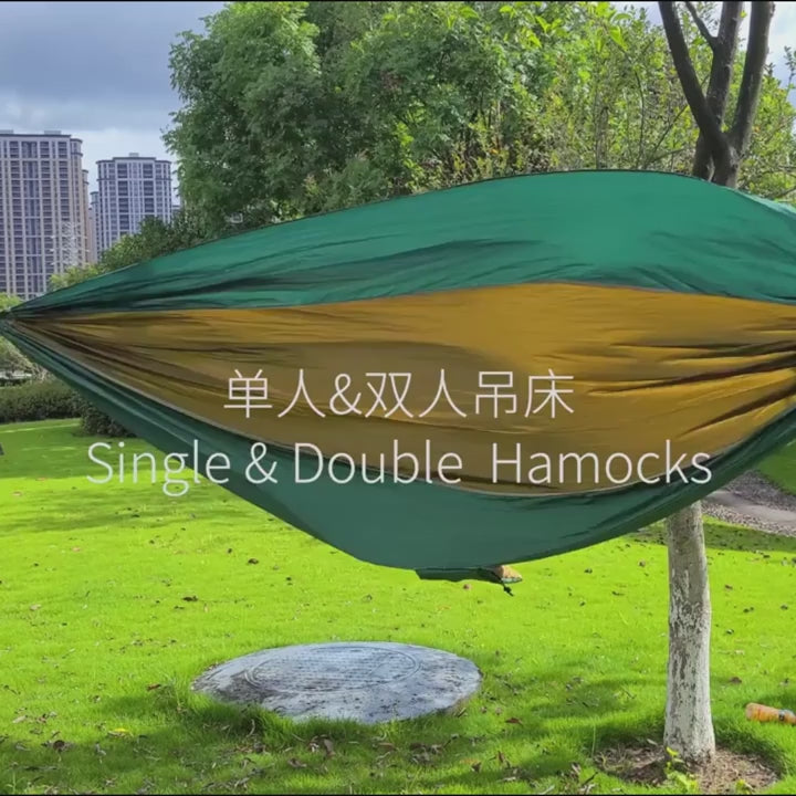 Portable Nylon Parachute Fabric Single and Double Size Outdoor Camping Hiking Garden Hammock