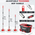 Spin Mop and Bucket Set with 6 Microfiber Heads, Dark Grey